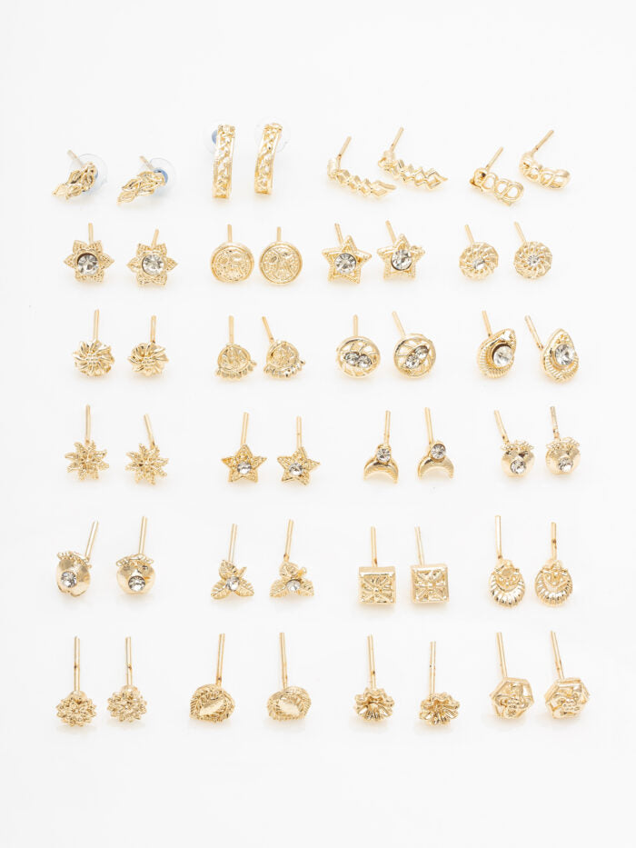 Gold-Toned Daily Wear Stud Earrings Combo Set