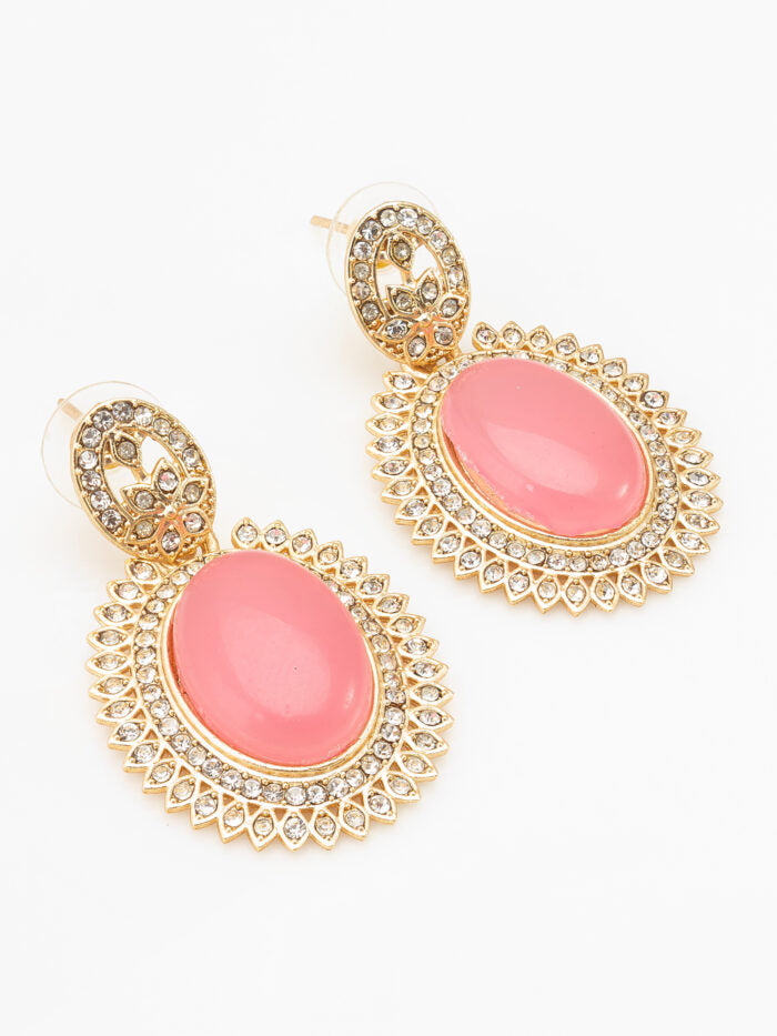 Peach Radiance Royal Drop Earrings