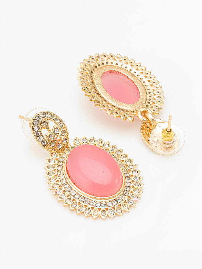 Peach Radiance Royal Drop Earrings