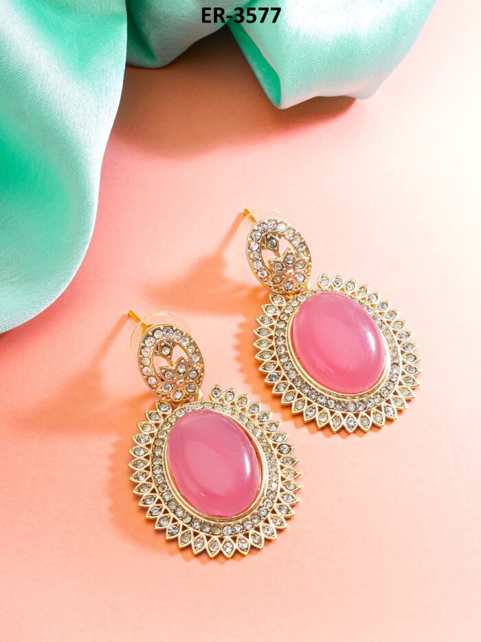 Peach Radiance Royal Drop Earrings