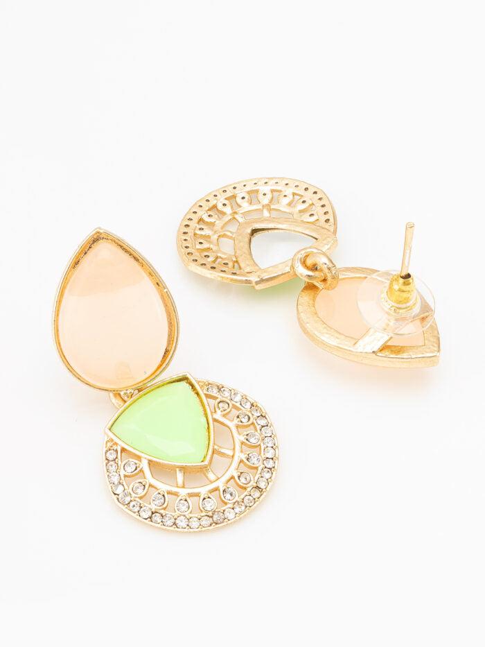Peach Mint Radiance Gold-Plated Earrings