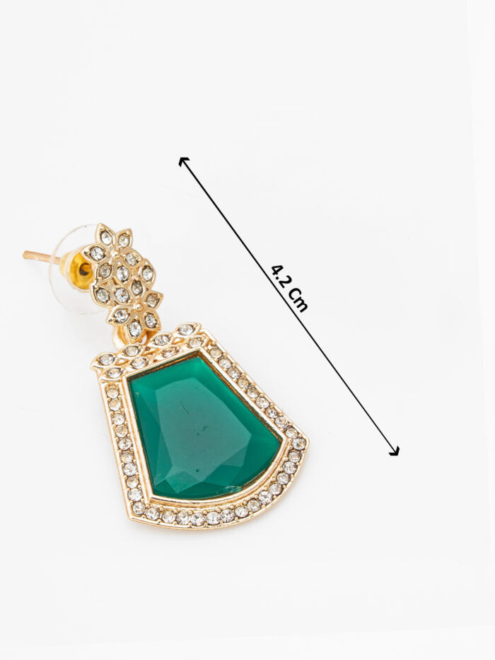 Emerald Allure Gold-Plated Earrings
