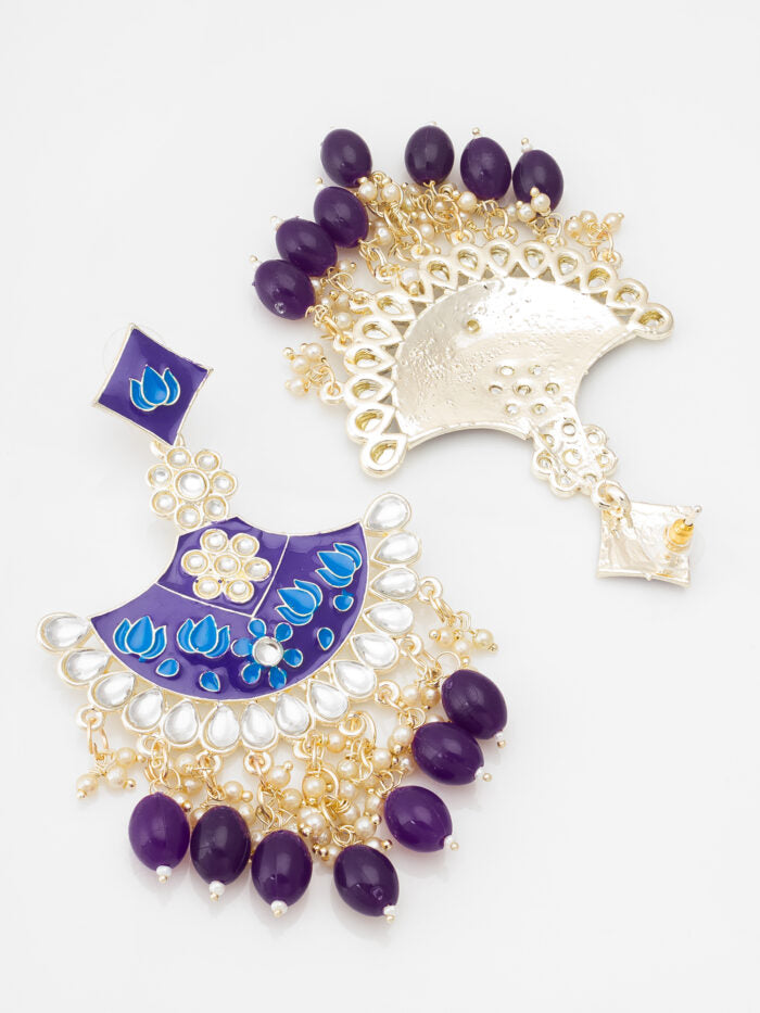 Royal Purple Meenakari Dangler Earrings