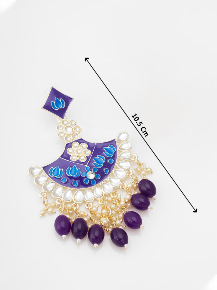 Royal Purple Meenakari Dangler Earrings