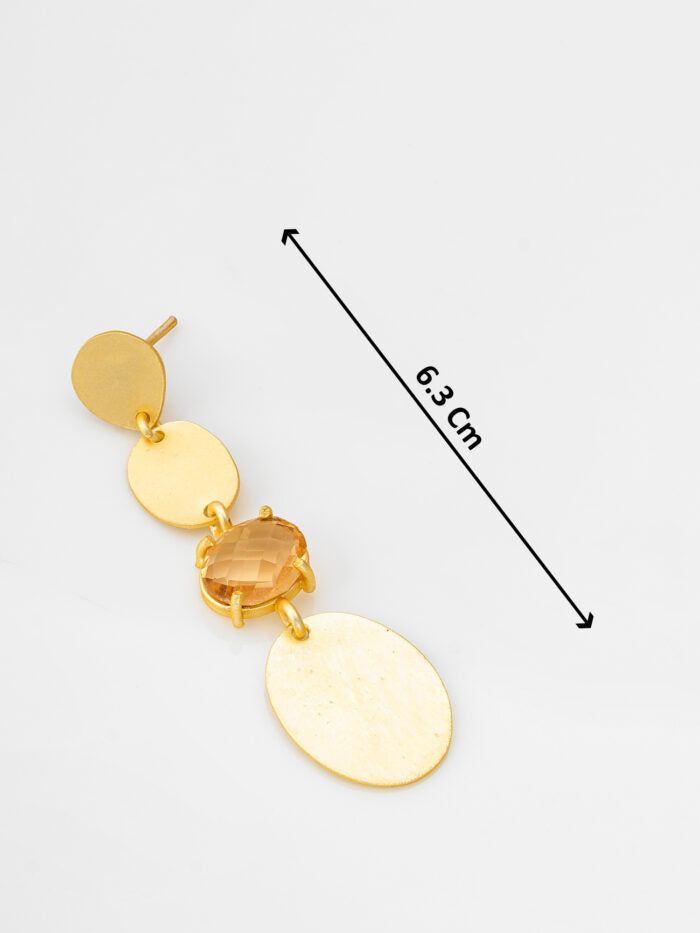 Golden Mirage – Brown Drop Designer Earrings