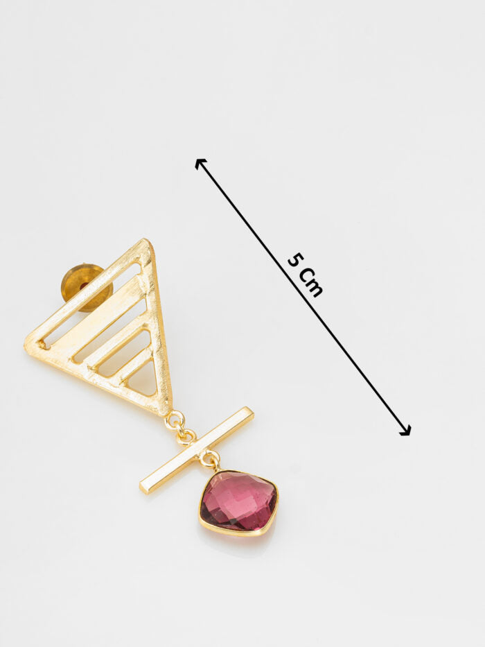 Geometric Muse – Purple Designer Statement Earrings