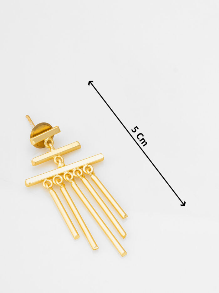 Golden Fringe Statement Earrings
