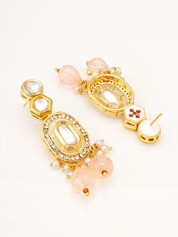 Blush Radiance Gold-Plated Designer Earrings