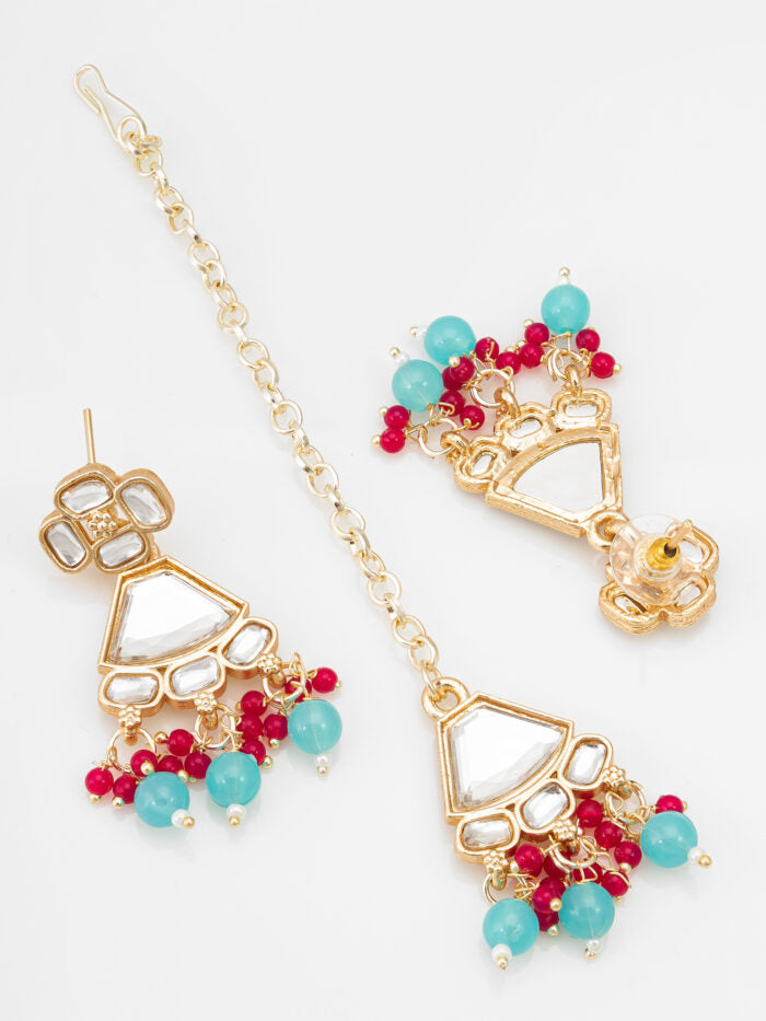 Multicolor Kundan Drop Necklace Set