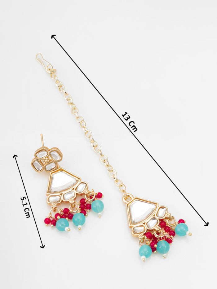Multicolor Kundan Drop Necklace Set