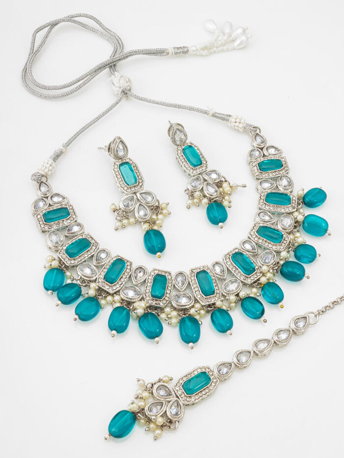 Blue Ocean Glow Kundan Set