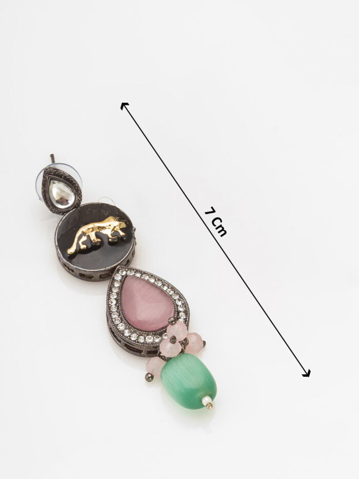Royal Panther Oxidized Kundan Set