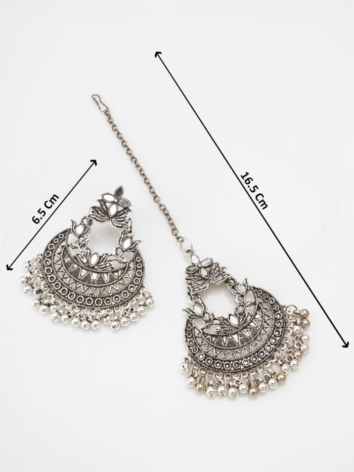 Boho Queen Oxidized Silver Choker Set