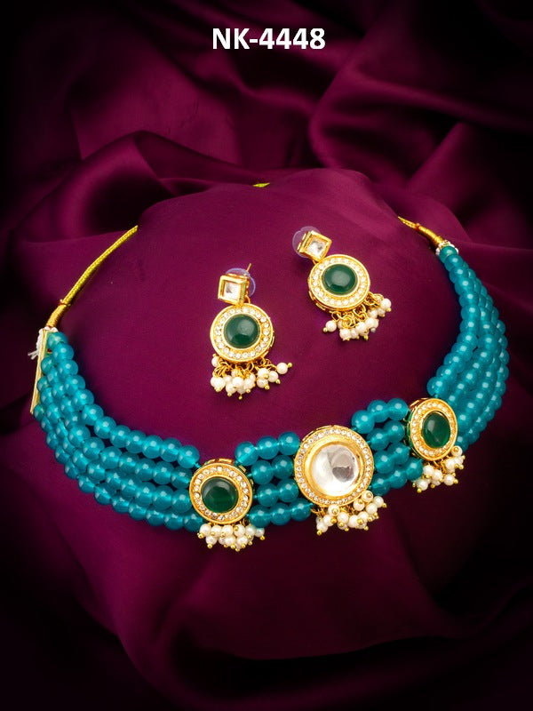 Emerald Grace Kundan Beaded Set