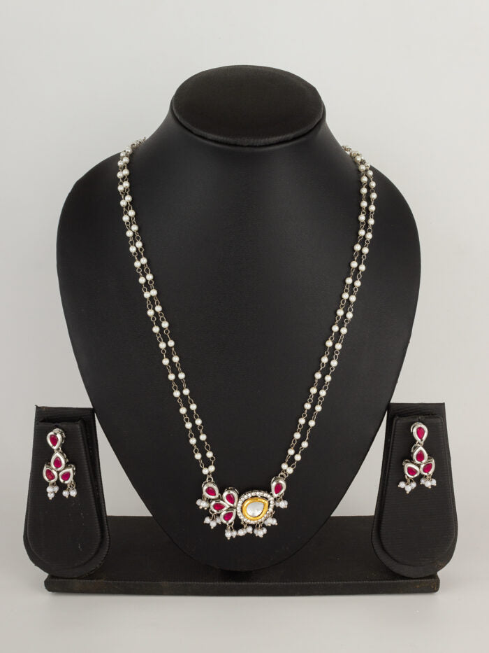 Kundan Pearl Necklace Set | Multicolor Festive Jewelry