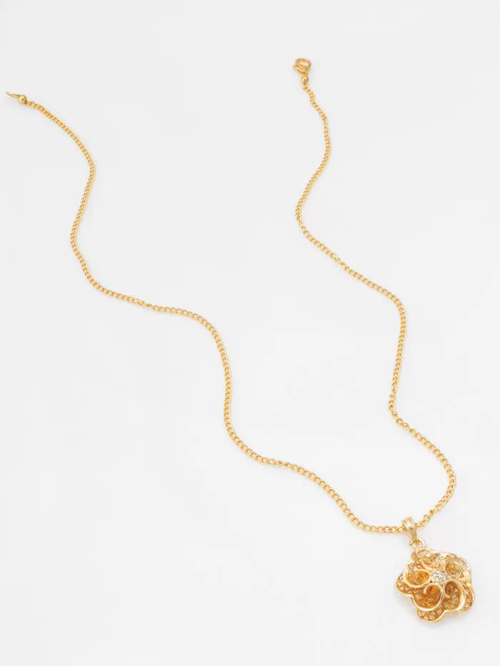 Golden Blossom Glow Pendant