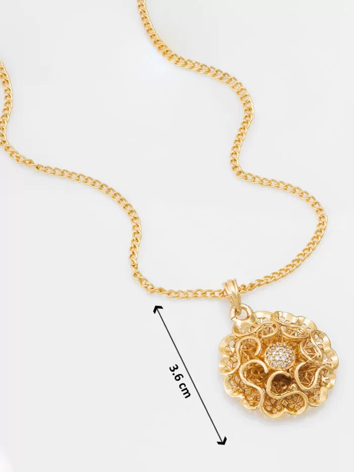 Golden Bloom Pearl Pendant