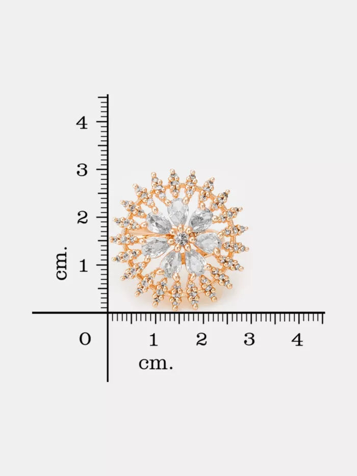 Sparkling White Floral AD Statement Ring