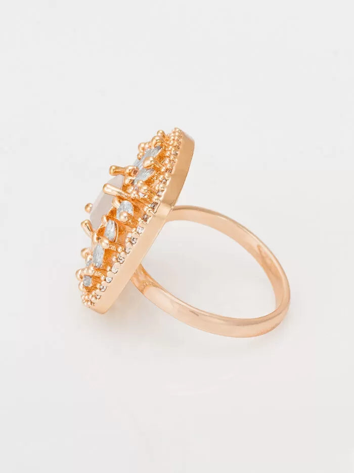 Crystal Bloom Rectangle Ring