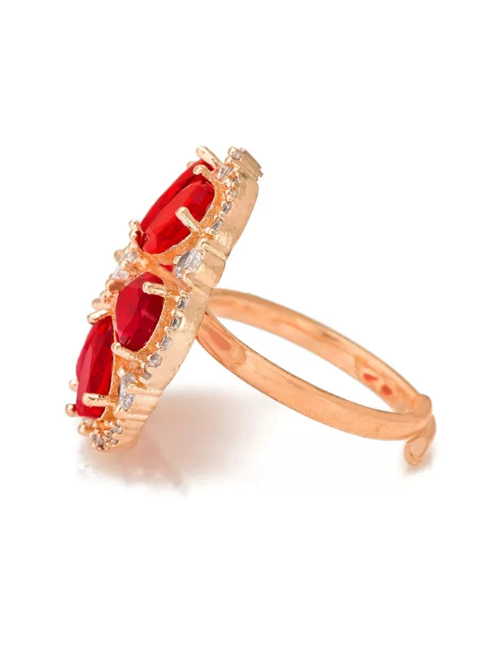 Ruby Radiance Petal Ring