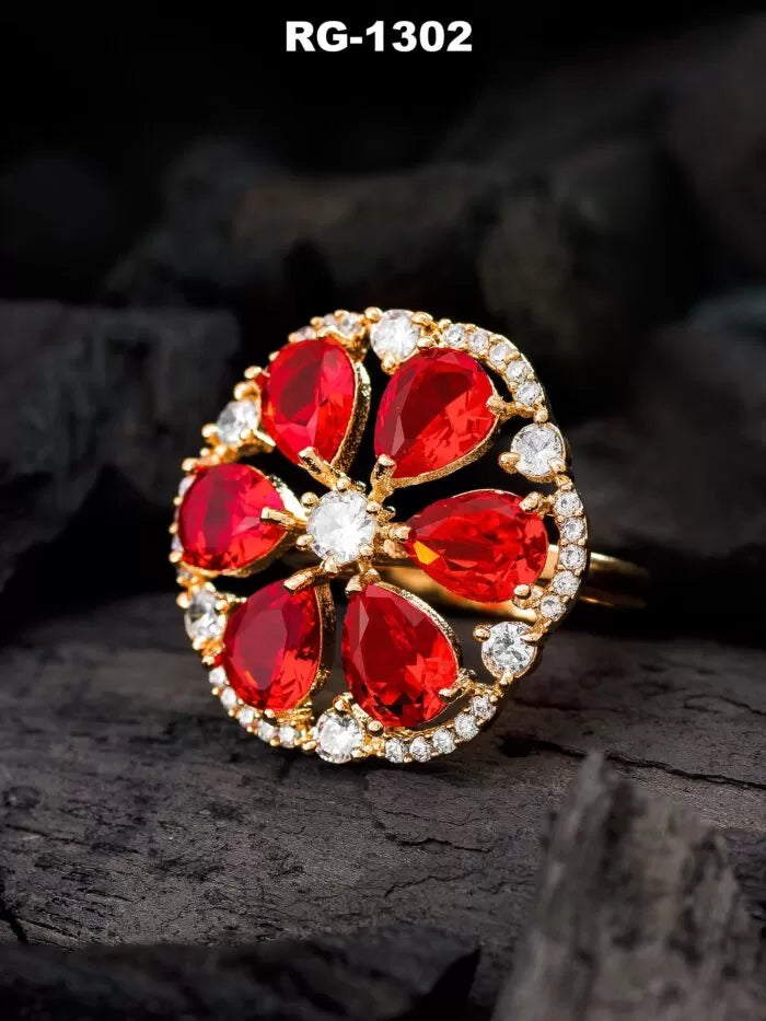 Ruby Radiance Petal Ring