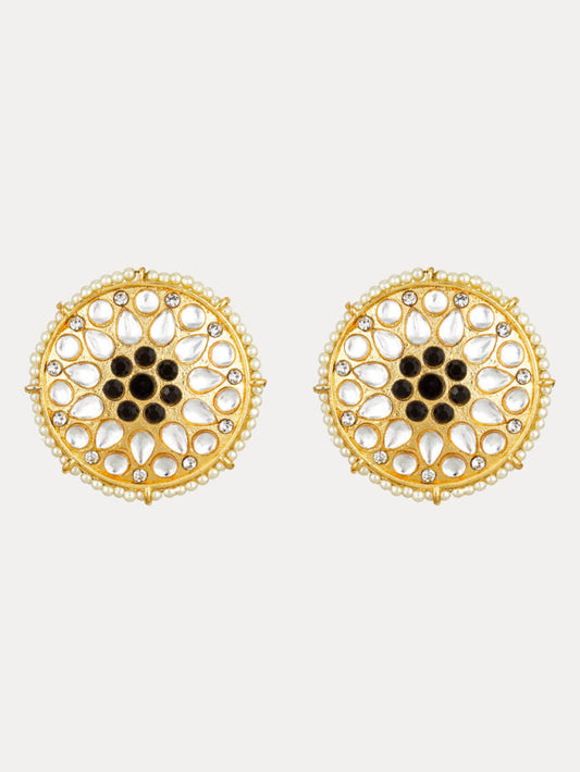 Royal Noir Kundan Stud Earrings