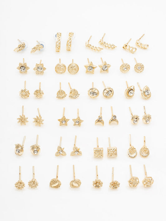 Gold-Toned Daily Wear Stud Earrings Combo Set