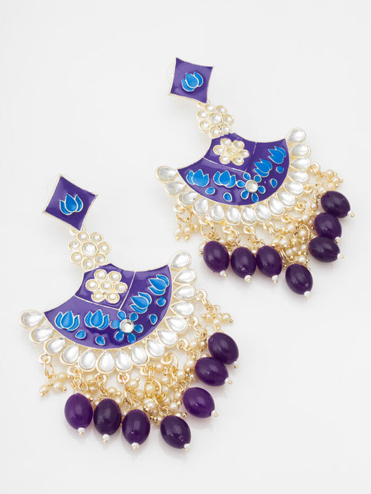 Royal Purple Meenakari Dangler Earrings