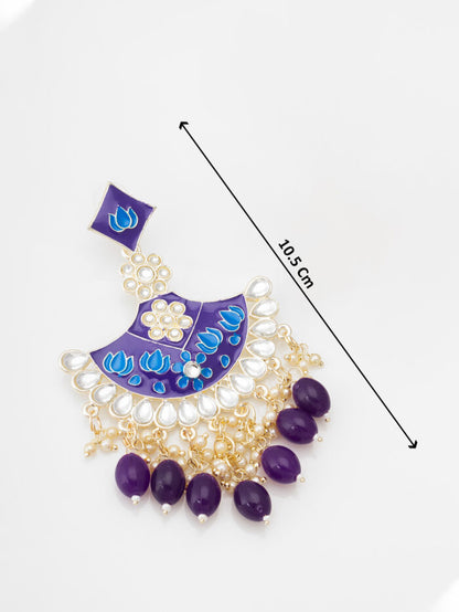 Royal Purple Meenakari Dangler Earrings