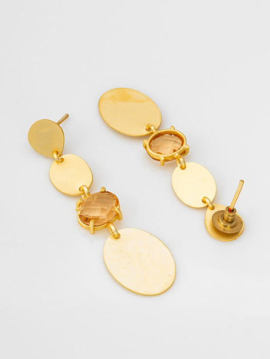 Golden Mirage – Brown Drop Designer Earrings