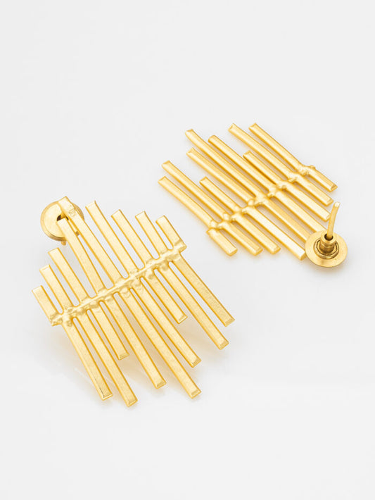 Gold Cascade – Linear Luxe Statement Earrings