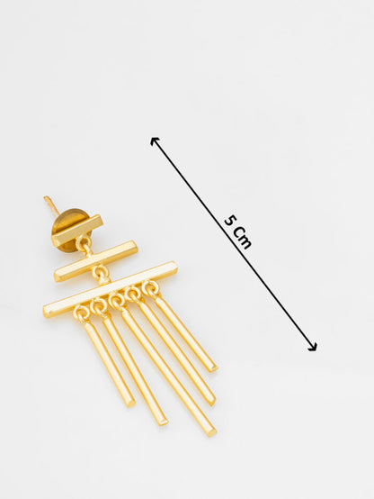 Golden Fringe Statement Earrings