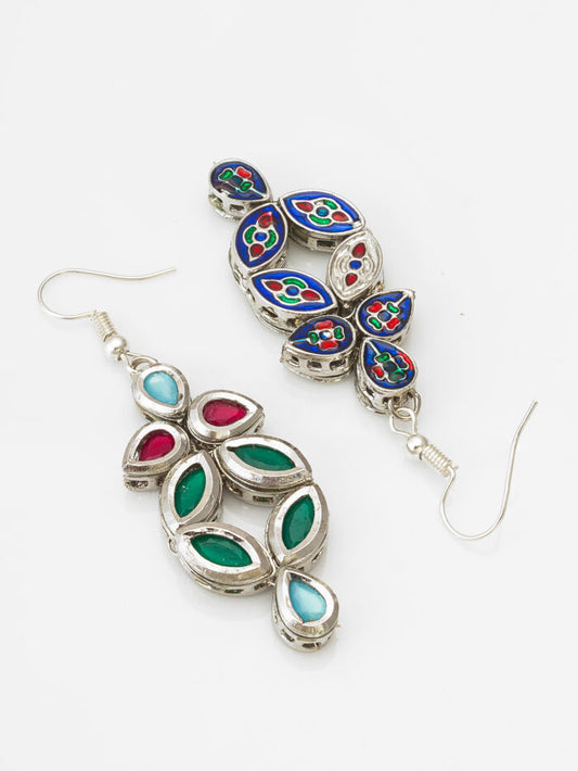Color Pop Multicolor Kundan Chandelier Earrings