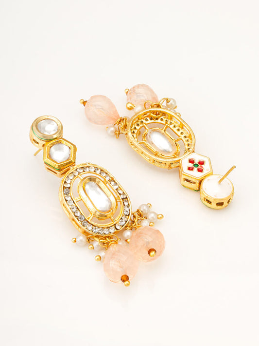 Blush Radiance Gold-Plated Designer Earrings