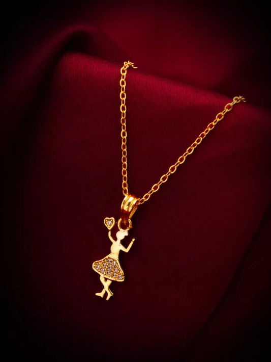 Lovely heart-shaped pendant with an 'AD' (American Diamond) design that has a twirling element.