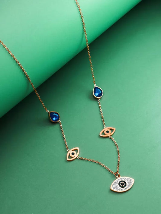 Protective pendant featuring a mystic 'evil eye' charm design.