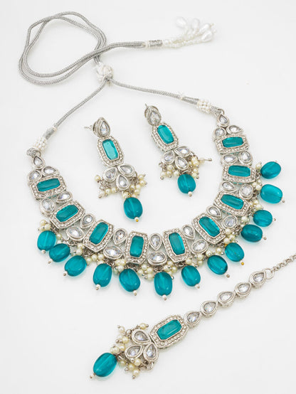 Blue Ocean Glow Kundan Set