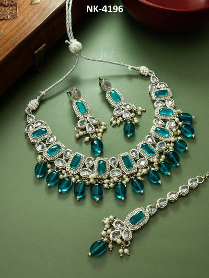 Blue Ocean Glow Kundan Set