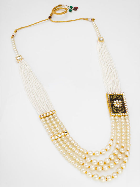 Royal Layers White Pearl Statement Necklace