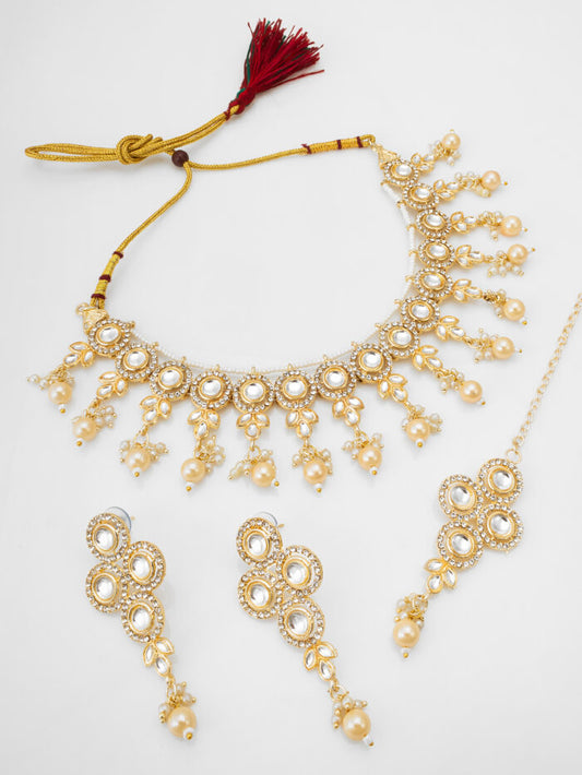 Elegant Pearl Glow Meenakari Jewelry Set