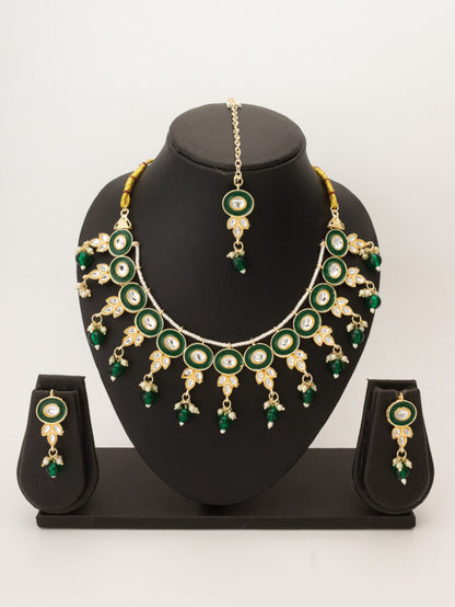 Royal Emerald Meenakari Jewelry Set
