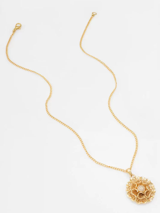 Golden Bloom Pearl Pendant