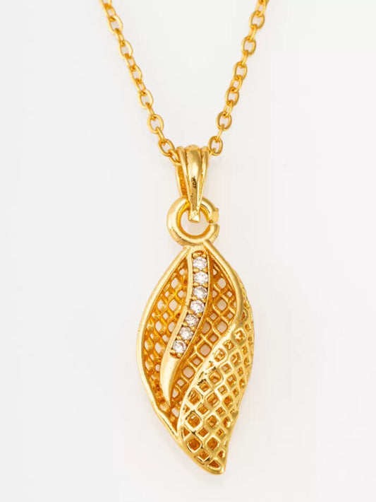 Golden Whisper Leaf Pendant