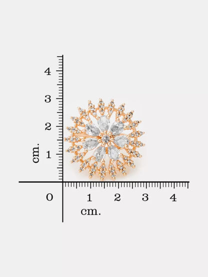 Sparkling White Floral AD Statement Ring