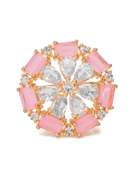 Blush Bloom Crystal Ring