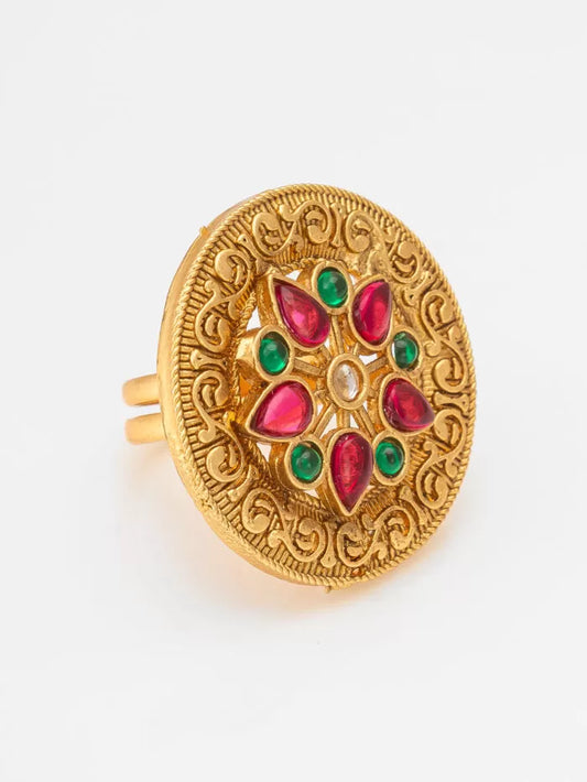 Antique Lotus Medallion Ring