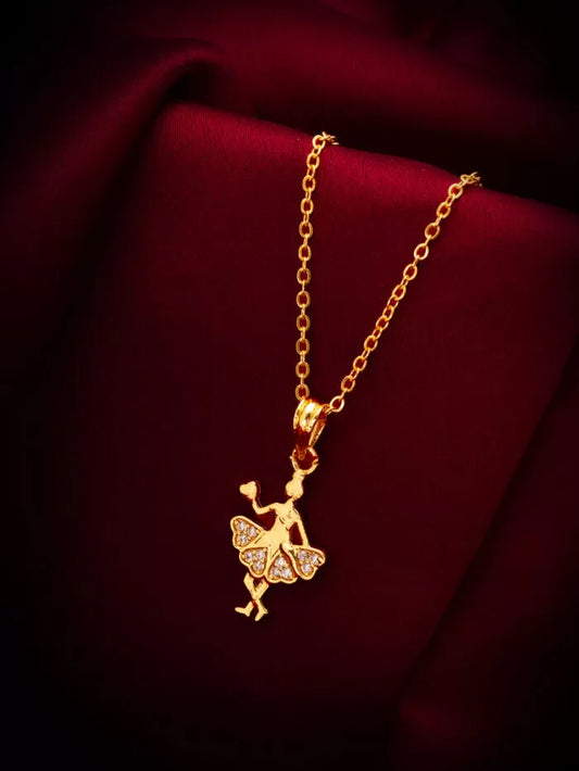 Graceful pendant with an 'AD' (American Diamond) design that appears to twirl.